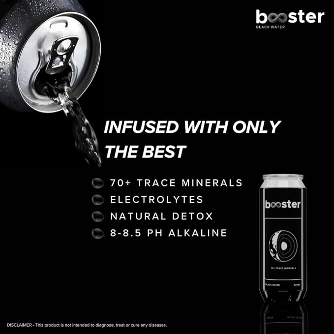 Booster Black Alkaline Water | Mineral-Infused | 500ml